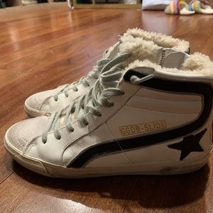 Golden goose shearling high top size 38